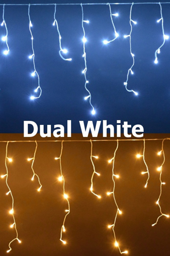 Obrázok z Vánoční osvětlení venkovní, světelné LED krápníky 310 LED / 15 m s Dual White